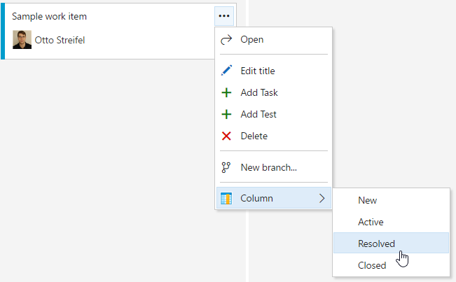 kanban context menu image